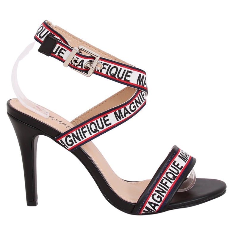 Černé sandály na vysokém podpatku LL-170P Black černá