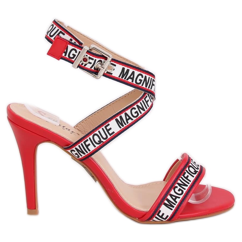 Červené sandály na vysokém podpatku LL-170P Red