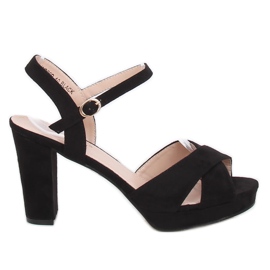 Černé sandály na vysokém podpatku WD99P Black černý