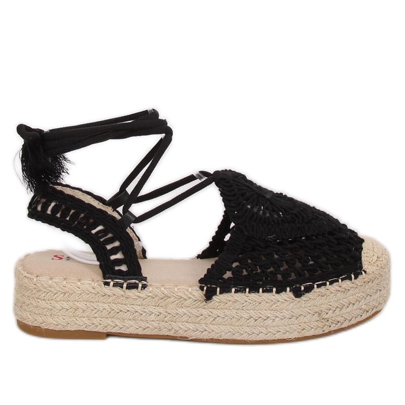Černé prolamované espadrilky YQ233 Black černá