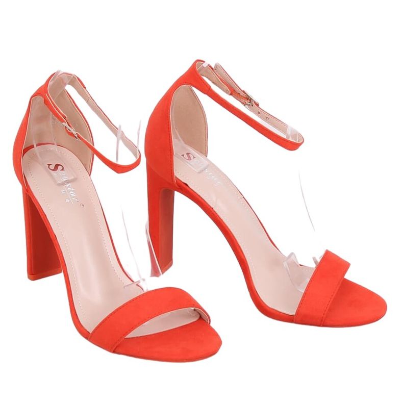 Oranžové sandály na vysokém podpatku NF-37P Orange vícebarevný oranžový