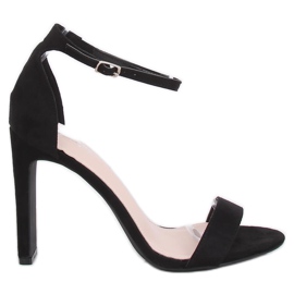 Černé sandály na vysokém podpatku NF-37P Black černá Černé sandály na vysokém podpatku NF-37P Black černá