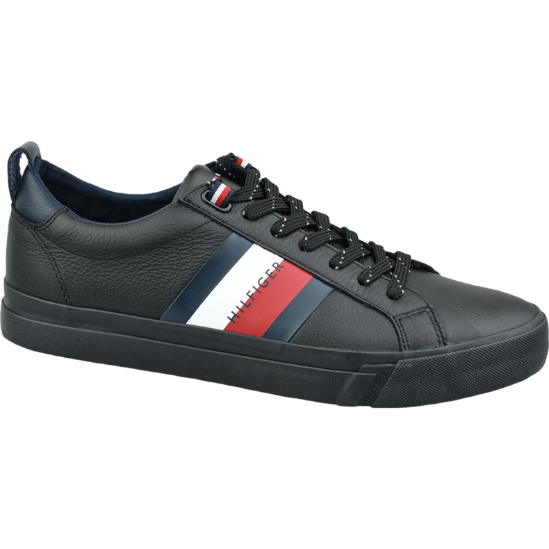 Boty Tommy Hilfiger Flag Detail Leather Sneaker M FM0FM02576 Bds černá