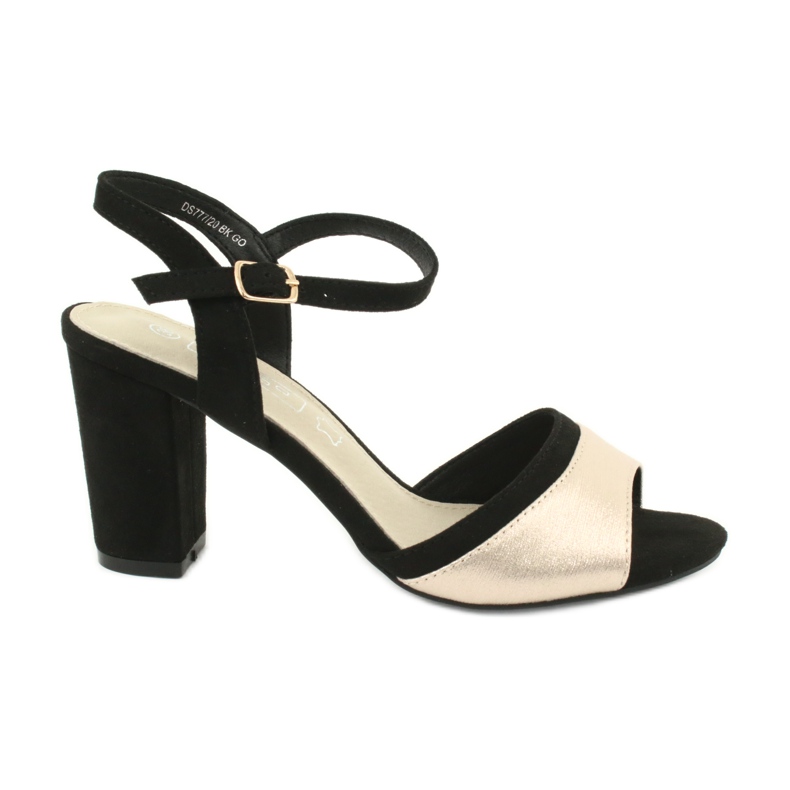 Filippo DS777/20 Dámské sandály na černém/zlatém příspěvku černá