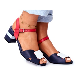 Dámské sandály Maciejka Leather Navy Blue 04120-17 / 00-5 námořnická modř
