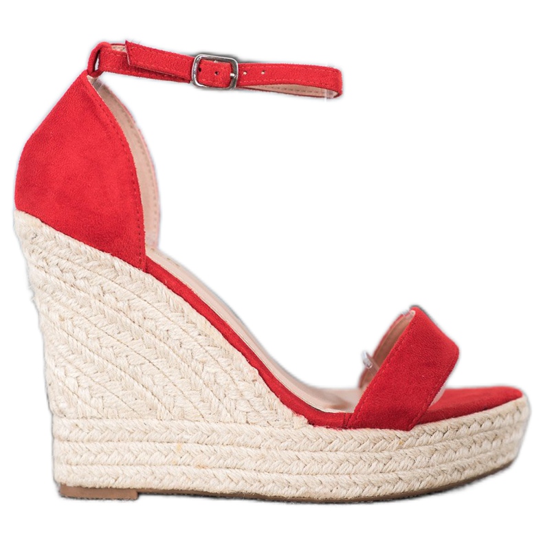 SHELOVET Sexy sandály na klínku červené