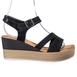 Sea Elves Pohodlné sandály černá Sea Elves Pohodlné sandály černá