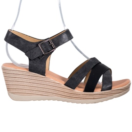 Sea Elves Lehké sandály vyrobené z ekologické kůže černá Sea Elves Lehké sandály vyrobené z ekologické kůže černá