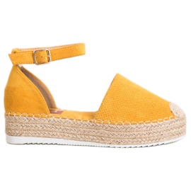 SHELOVET Prolamované espadrilky žluť