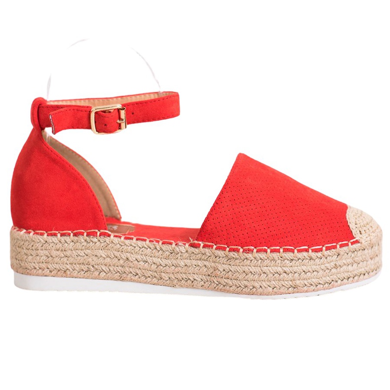 SHELOVET Prolamované espadrilky červené SHELOVET Prolamované espadrilky červené
