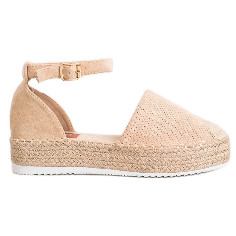 SHELOVET Prolamované espadrilky hnědý