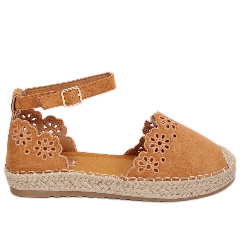 Espadrilky prolamované velbloud JH119 Camel hnědý