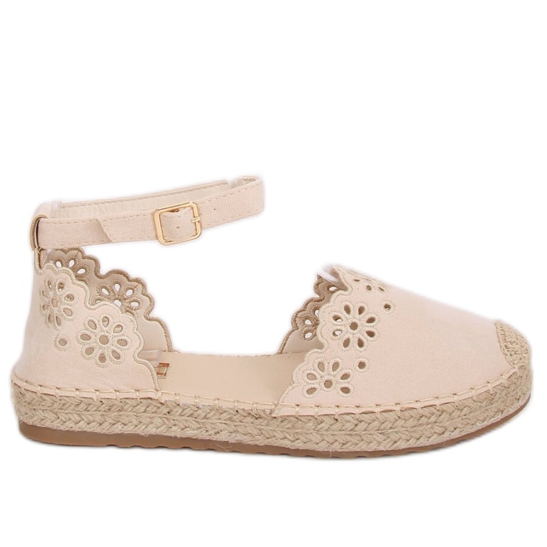 Béžové prolamované espadrilky JH119 Béžové béžový