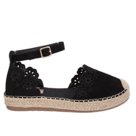 Černé prolamované espadrilky JH119 Black černý