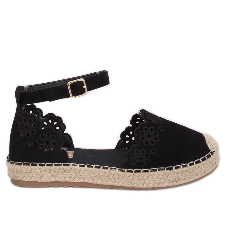 Černé prolamované espadrilky JH119 Black černá