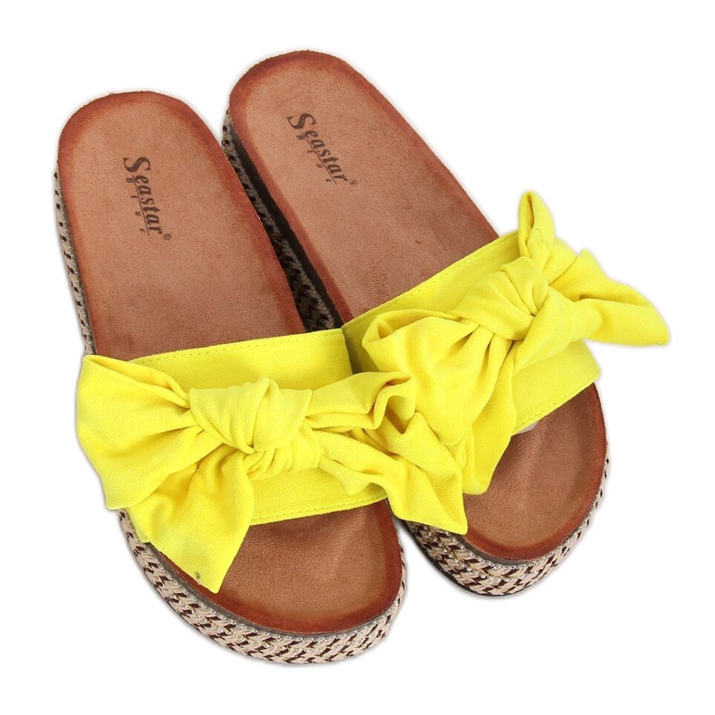 Žluté CK137P Žluté pantofle s vysokou podrážkou žlutá