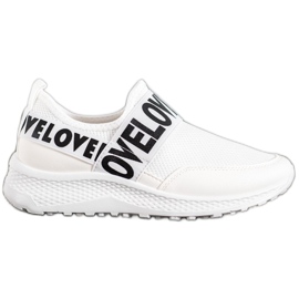 Weide White Slipony Love bílý