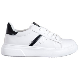 Renda Tenisky s černými vložkami bílý Renda Tenisky s černými vložkami bílý