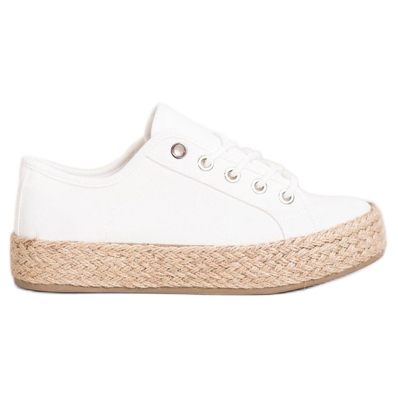 Kylie Tenisky Na Slámové Platformě bílý