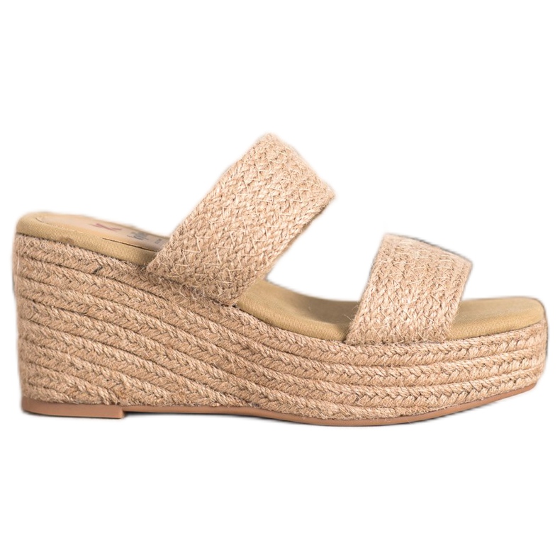 Kylie Lehké klínové pantofle béžový