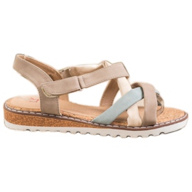 Kylie Sandály na suchý zip hnědý