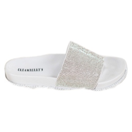 Creamberry'S Bílé pantofle s krystaly bílý Creamberry'S Bílé pantofle s krystaly bílý