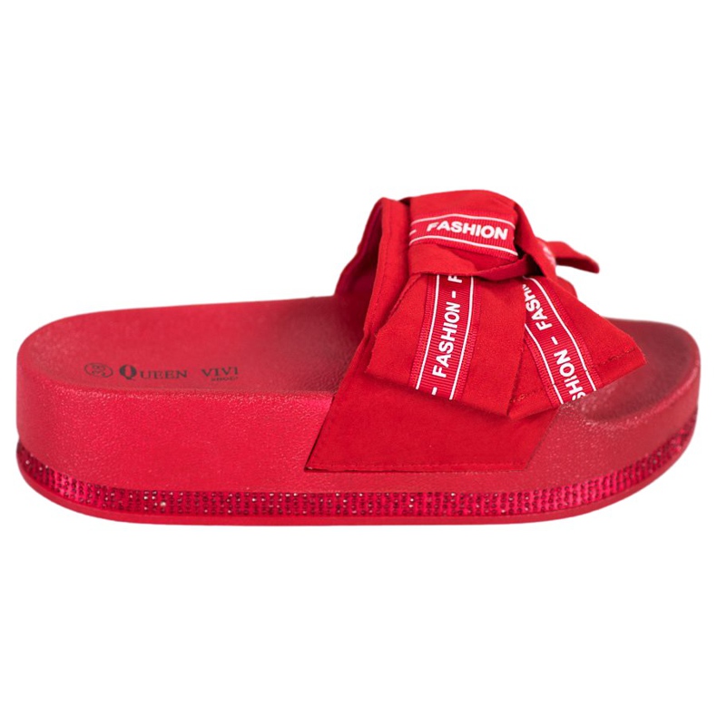 Queen Vivi Červené módní pantofle Queen Vivi Červené módní pantofle