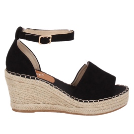 Černé espadrilky na klíncích, černé TU147 černé černý