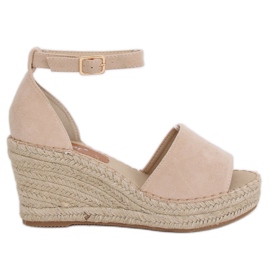 Espadrilles na béžovém klínu TU147 Beige béžový