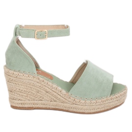 Espadrilky na klíncích máty TU147 zelené zelený