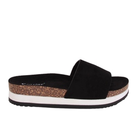 Černé dámské černé pantofle CK184P Black černý
