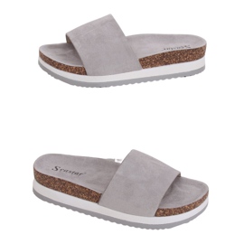 Šedé Dámské šedé pantofle CK184P Šedé šedá