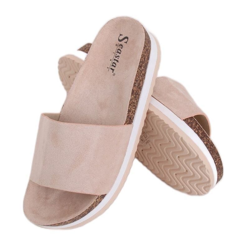 Dámské béžové pantofle CK184P Béžové béžový