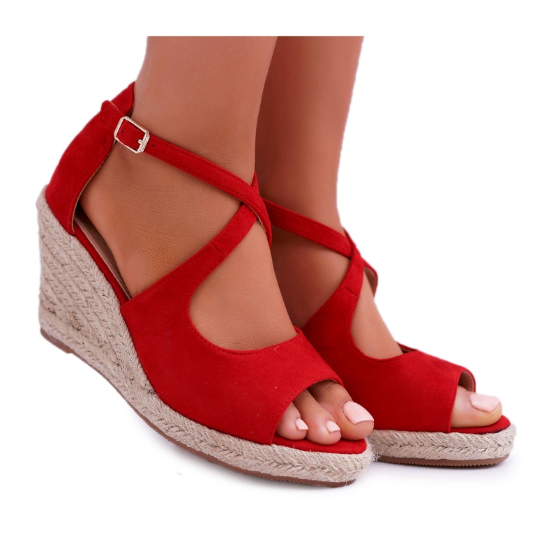BUGO Dámské sandály na espadrilkách Red Margus červené BUGO Dámské sandály na espadrilkách Red Margus červené