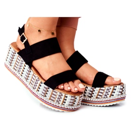 ADY Dámské sandály na platformě černé sandy černý