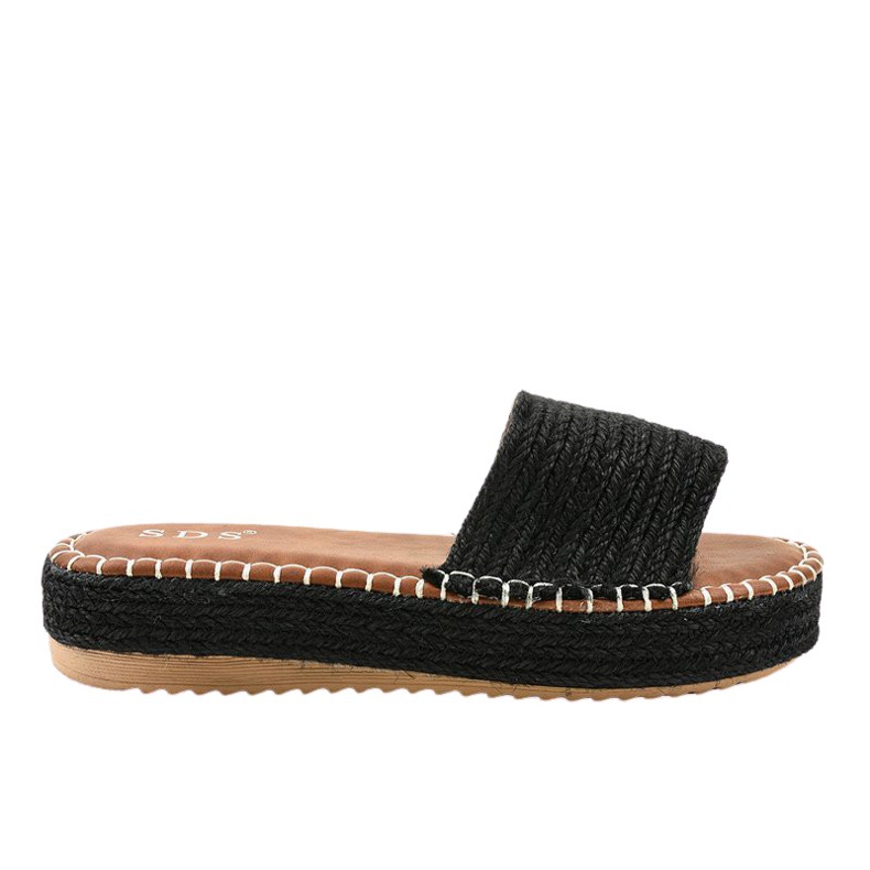 Černé pantofle espadrilky 7970-PL černá