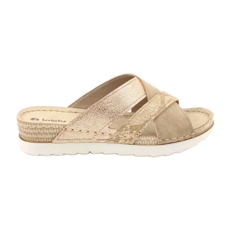 Pohodlné pantofle COMFORT INBLU SABBIA OF020 béžový zlatý