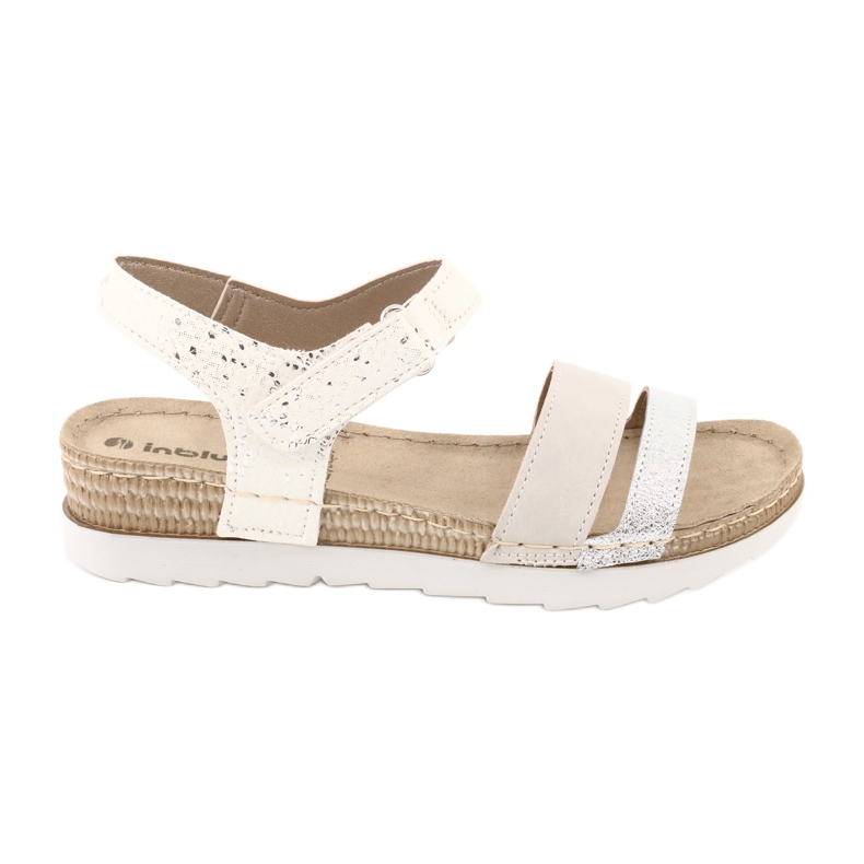 Sandály s koženou vložkou Inblu Argento OF019 bílý šedá