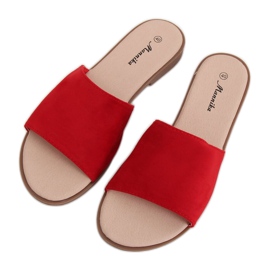 Červené dámské červené pantofle WL1606 Red červený