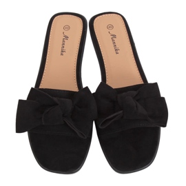 Černé dámské černé pantofle WL1607 Black černý