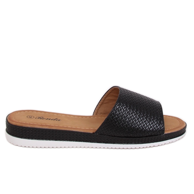 Černé dámské černé pantofle BQ-66 Black černá