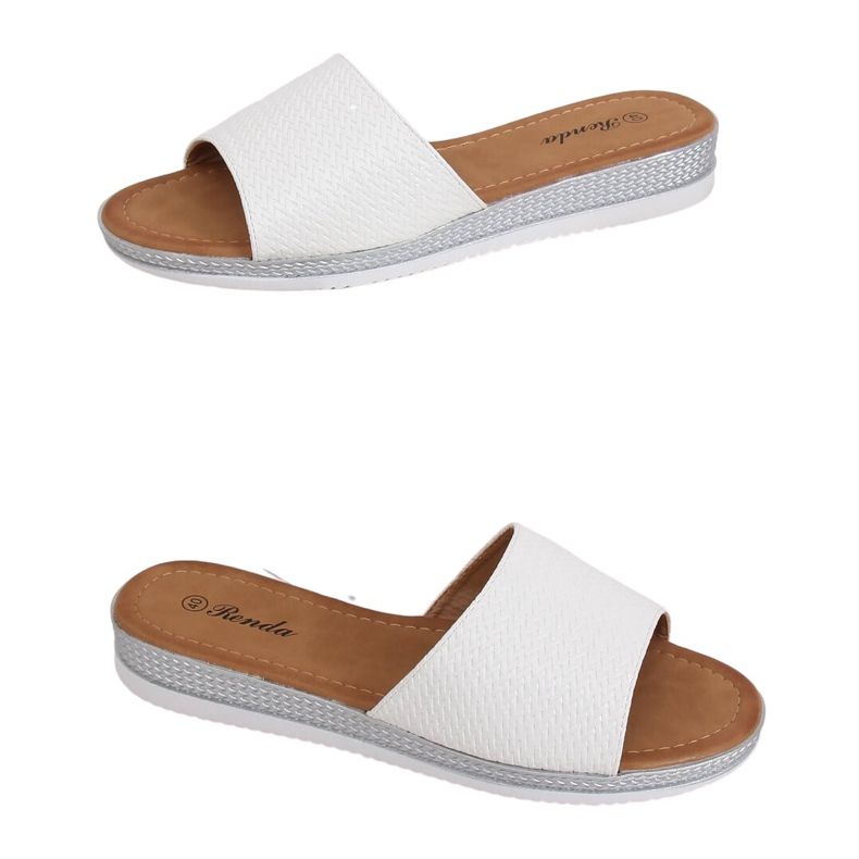 Bílé dámské pantofle BQ-66 White bílý