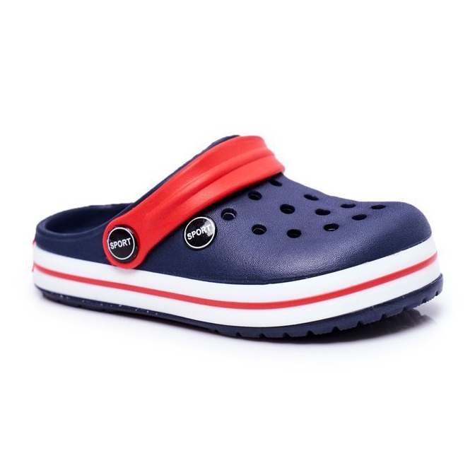 Pantofle pro chlapce, dívku, dětské pěnové krokodýly tmavě modré červené námořnická modrá