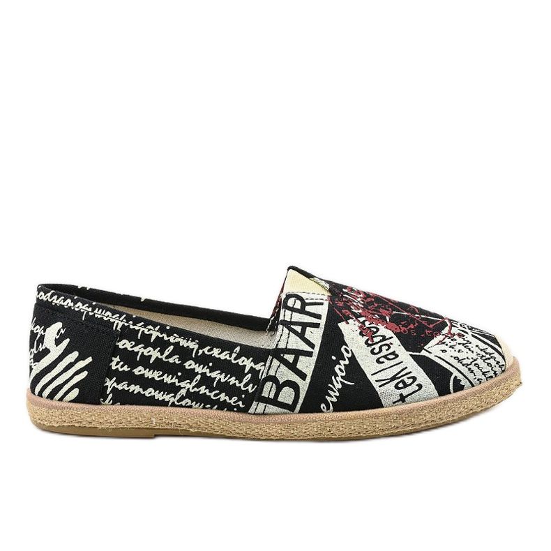 Černé pánské espadrilové boty BKA-48 bílý černá