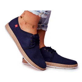Dámské espadrilky Big Star Navy Blue FF276042 námořnická modrá Dámské espadrilky Big Star Navy Blue FF276042 námořnická modrá