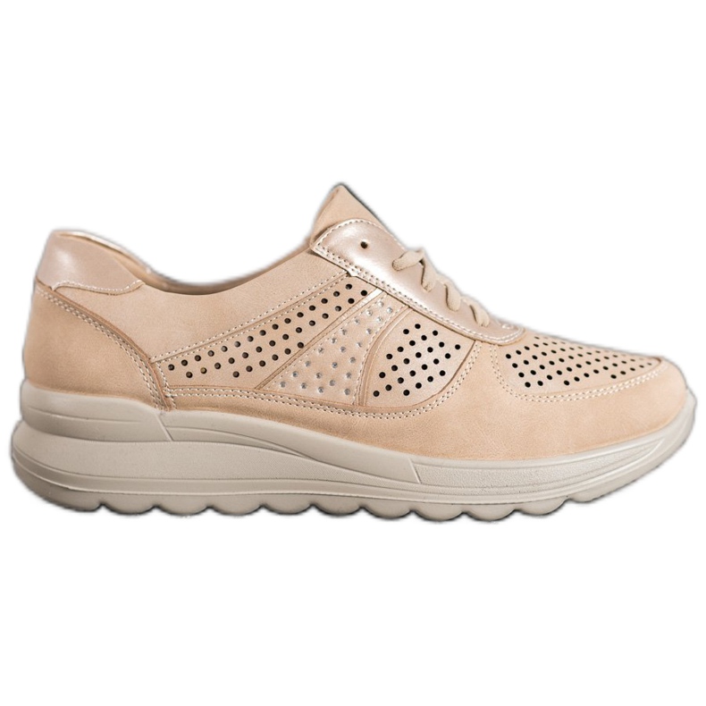 Comer Prolamované tenisky na paltformu hnědý žlutá