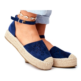 PS1 Dámské espadrilky na námořnicky modré lněné platformě Palermo námořnická modř