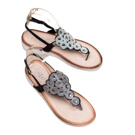 SDS Sandály Na Platformě S Dekoracemi černý