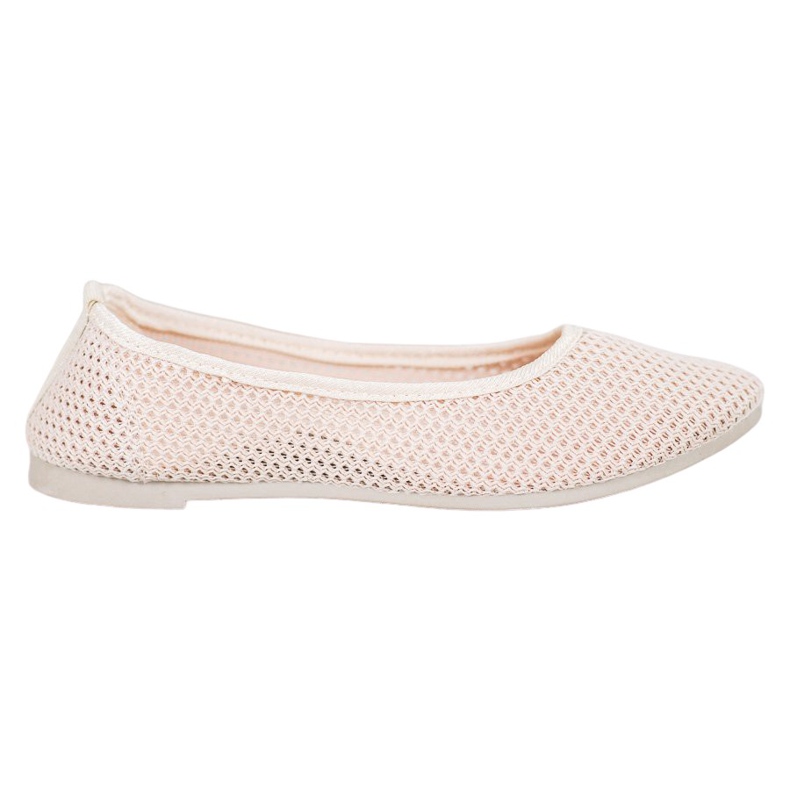 SHELOVET Lehké prolamované balerínky hnědý