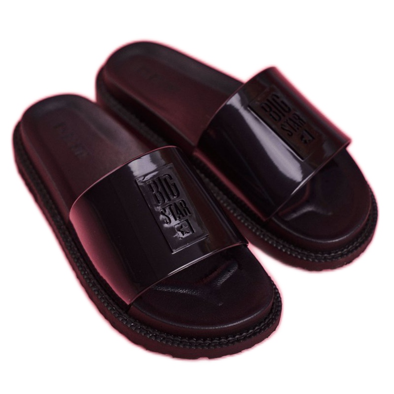 Dámské pantofle Big Star na černé platformě FF274813 černá